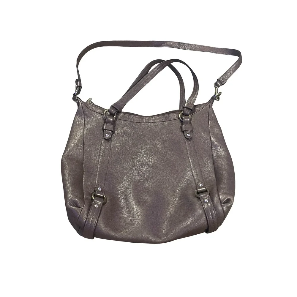 Coach Chelsea Metallic Mauve Leather Hobo Crossbody‎ Bag 17816 Purple Pewter